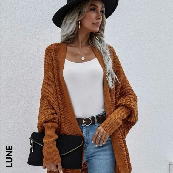 Women's Brown Sweater Cardigan - Picture 3 of 6